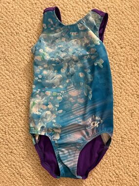 GK Blue Floral-Print Girls' Gymnastics